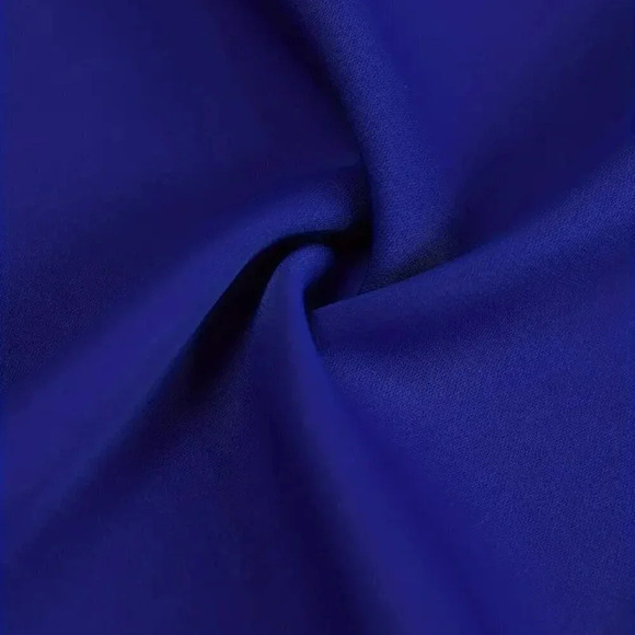 Blue Draped Neck Stylish Long Sleeve Elegant Casual Top